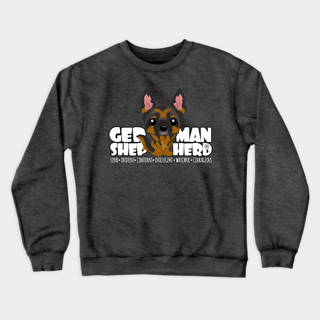 German Shepherd - DGBigHead Crewneck Sweatshirt by DoggyGraphics